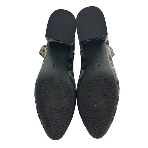 Rothys Classic Cool Cat Leopard Brown Black Print Knit Ankle Boots Size 10 - Picture 6 of 9